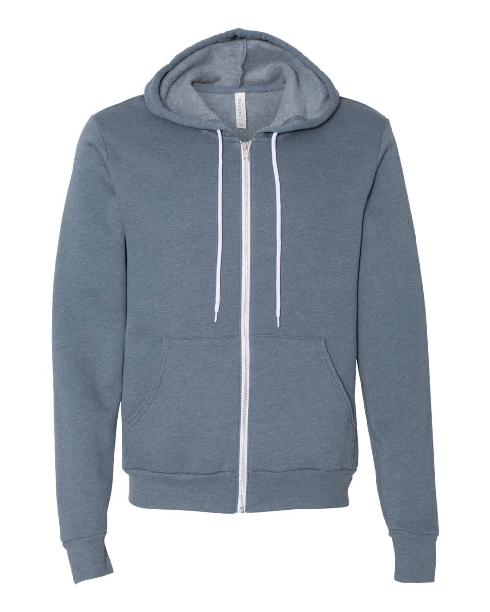 Christian Unisex Slate Blue Rabbit Zip Fleece Hoodie by DonKeySpeaksUp