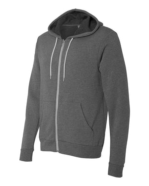 Christian Unisex Gray Bear Zip Fleece Hoodie by DonKeySpeaksUp