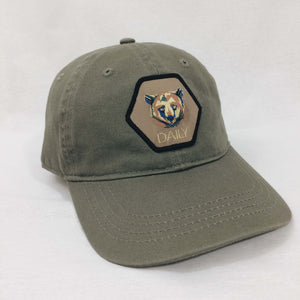 Christian olive green twill dad bear cap hat by DonKeySpeaksUp