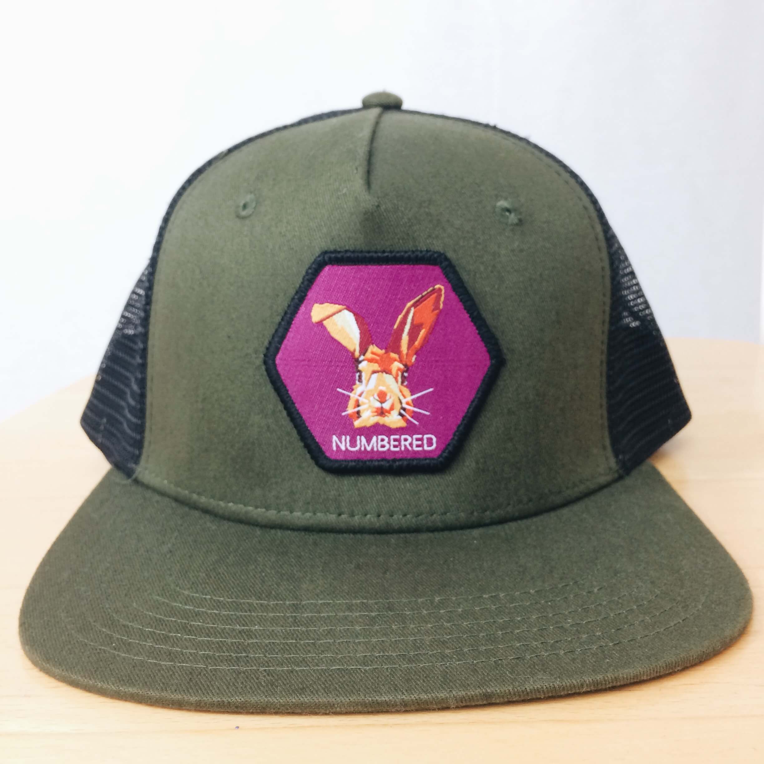 Christian olive green rabbit hare hair flat bill cap hat by DonKeySpeaksUp