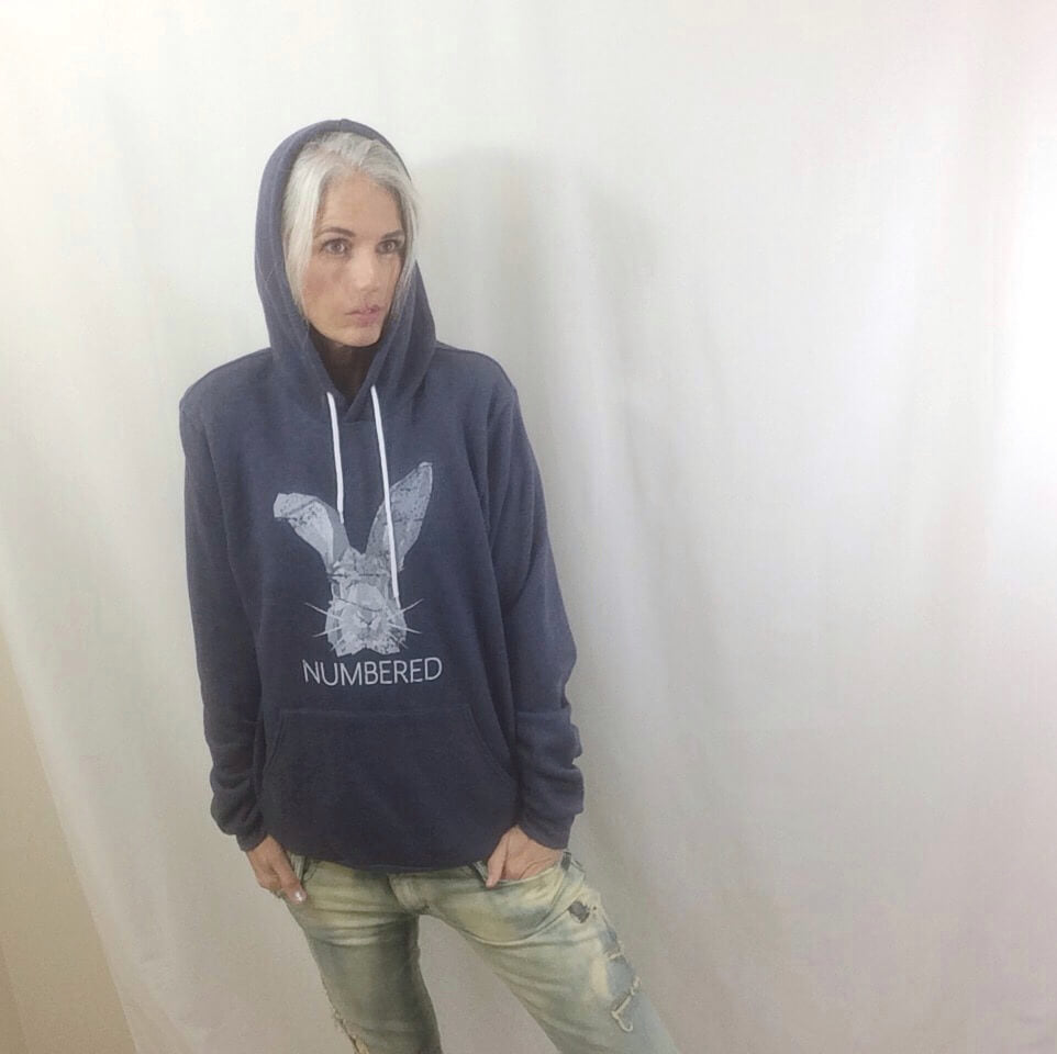 Christian Unisex Navy Rabbit Fleece Hoodie by DonKeySpeaksUp